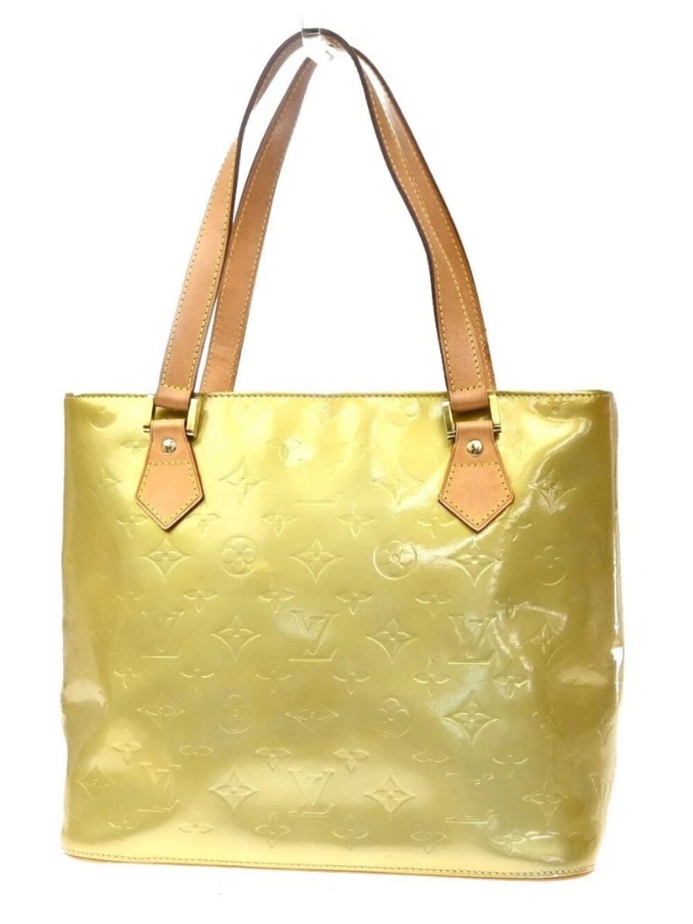 LOUIS VUITTON Houston Shoulder Bag Monogram Vernis Leather Jaune M91121 62KD508